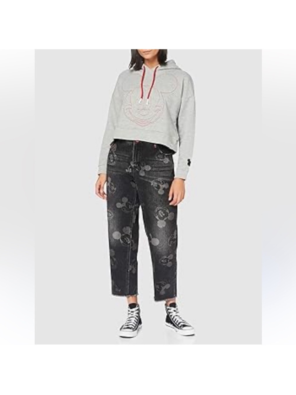 NWT Desigual Disney Mickey Mouse Boyfriend Jeans Sz 27 Fits Low Rise 31